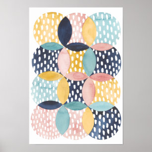 Watercolor Geometric Circles Poster