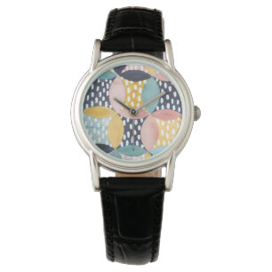 Watercolor Geometric Circles Watch