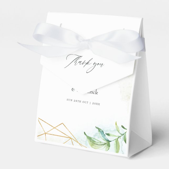 Watercolor Geometric Crystal Wedding Favour Box (Front Side)