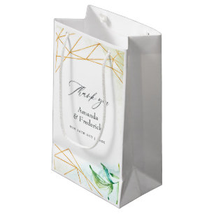 Watercolor Geometric Crystal Wedding Small Gift Bag