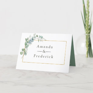 Watercolor Geometric Eucalyptus Wedding Programme