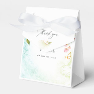 Watercolor Geometric Monogrammed Crystal Wedding Favour Box