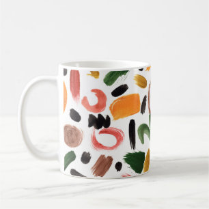 Watercolor geometric shapes. Abstract painting bru Coffee Mug