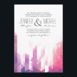 Watercolor Geometric Triangles | Modern Wedding Invitation<br><div class="desc">This elegant modern wedding invitation features a geometric watercolor design in shades of pink and purple.</div>