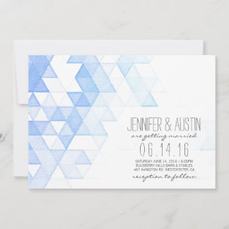 Watercolor Geometric Triangles | Modern Wedding Invitation