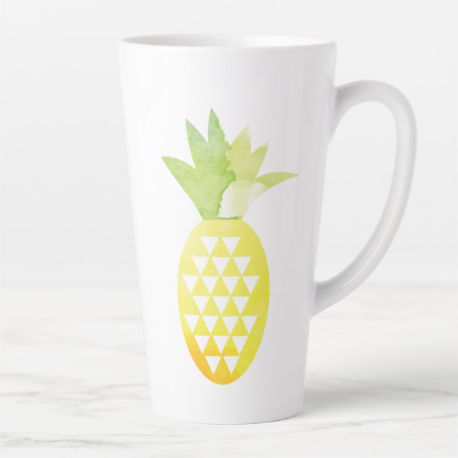 Watercolor Geometrical Pineapple Latte Mug (Right)