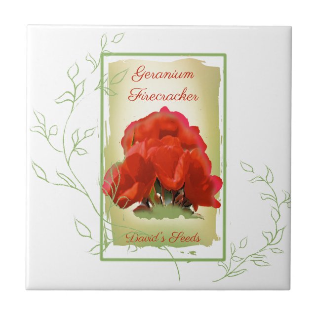 Watercolor Geranium Seed Pack Tile (Front)