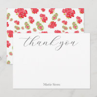 Watercolor Geraniums Pattern