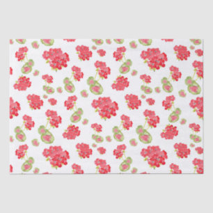Watercolor Geraniums Pattern Tissue Paper