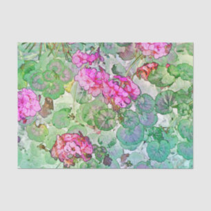 Watercolor Geraniums Tissue Paper