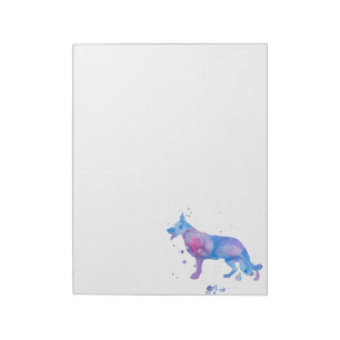 Watercolor German Shepherd Dogs Notepad