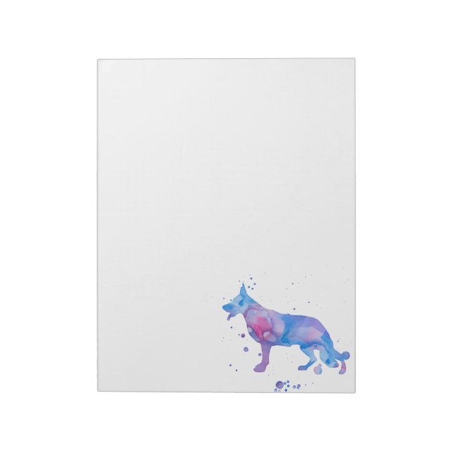 Watercolor German Shepherd Dogs Notepad (Rotated)