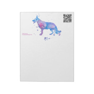 Watercolor German Shepherd Dogs Notepad