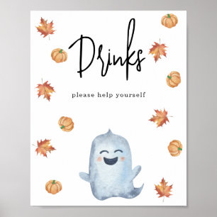 Watercolor ghost - Drinks Poster