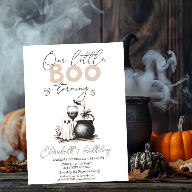  Watercolor Ghost Glass Candle Halloween Invitation (Creator Uploaded)