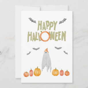 Watercolor Ghost Halloween Invitation