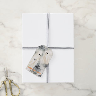 Watercolor Ghosts Personalised Happy Halloween Gift Tags