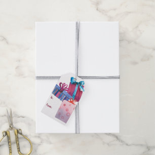 Watercolor Gift Boxes Gift Tags