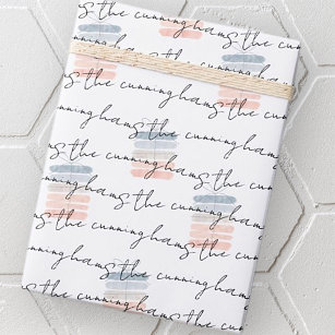 Watercolor Gift Pattern Add your Family Name Wrapping Paper