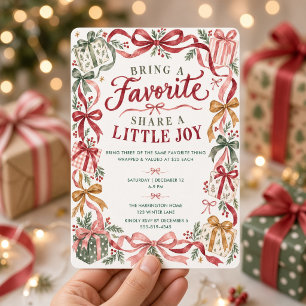 Watercolor Gifts Bows Christmas Favourite Things Invitation