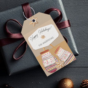 Watercolor Gingerbread Caramel Tones Gift Tags