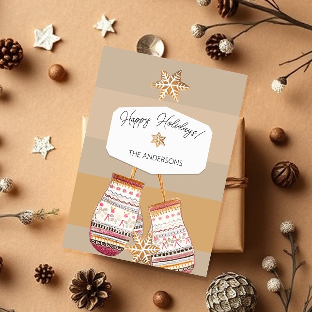 Watercolor Gingerbread Caramel Tones  Holiday Card (Creator Uploaded)