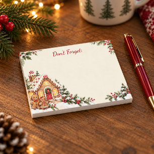 Watercolor Gingerbread House Christmas Post-it Notes