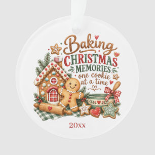 Watercolor Gingerbread Personalised Christmas Ornament