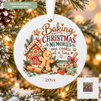 Watercolor Gingerbread Personalised Christmas Ornament