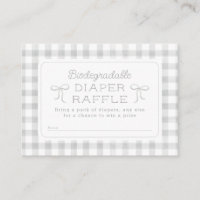 Watercolor Gingham Grey Diaper Raffle