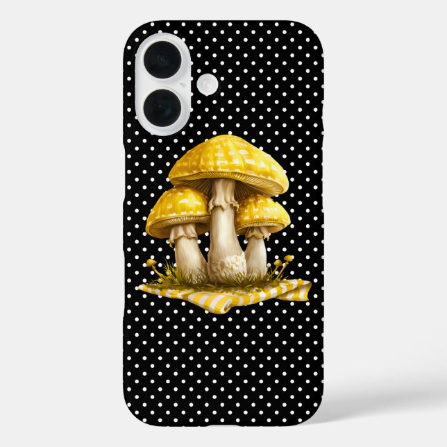 Watercolor Gingham Mushroom Garden  Case-Mate iPhone Case (Back)