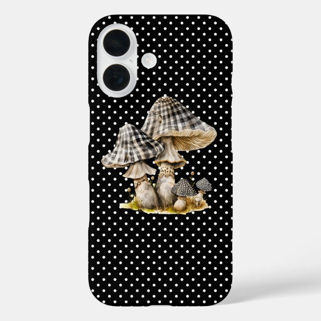 Watercolor Gingham Mushroom Garden  Case-Mate iPhone Case (Back)