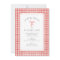 Watercolor Gingham Red Baby Shower