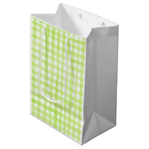 Watercolor Gingham Spring Colourful Easter Fun Medium Gift Bag
