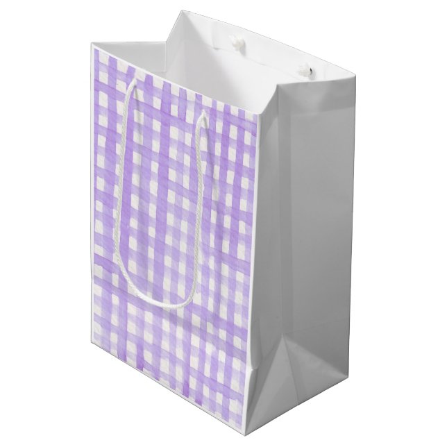Watercolor Gingham Spring Colourful Easter Fun Medium Gift Bag (Front Angled)