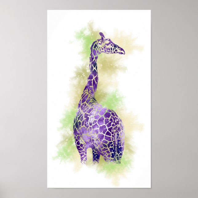 Watercolor Giraffe 1 Poster (Front)