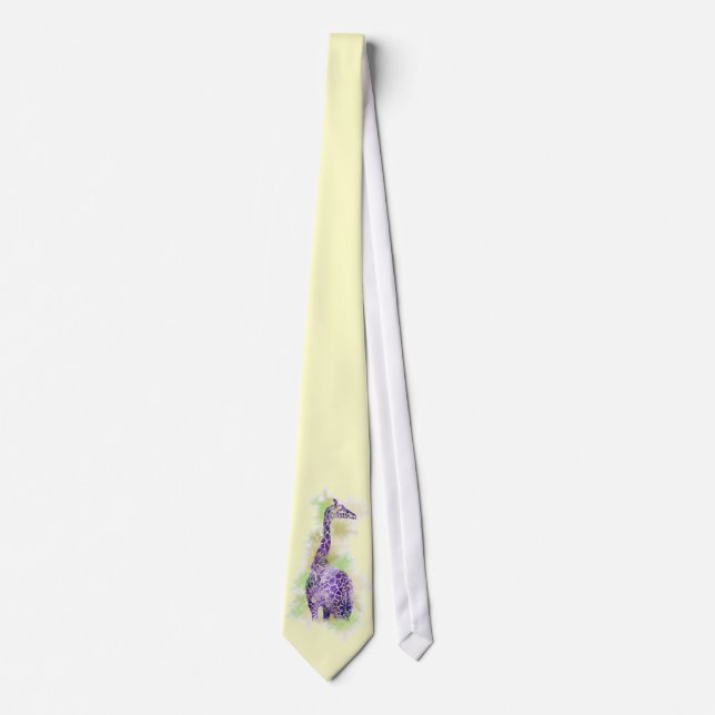 Watercolor Giraffe 1 Tie (Front)