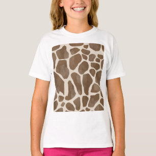 Watercolor Giraffe Animal Print Pattern T-Shirt