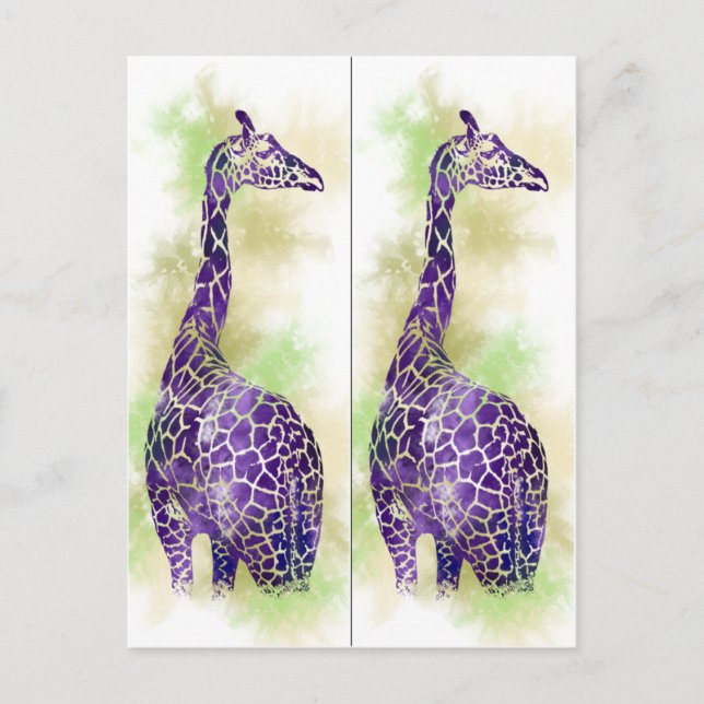 Watercolor Giraffe book markers Postcard (Front)