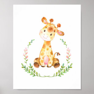 Watercolor Giraffe Nursery Art Print