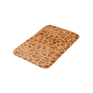 Watercolor Giraffe Print Bath Mat