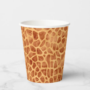 Watercolor Giraffe Print Paper Cups