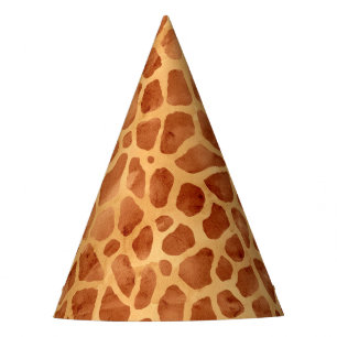 Watercolor Giraffe Print Party Hat