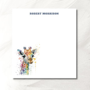 Watercolor Giraffe Sophisticated Notepad