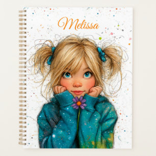 Watercolor Girl Any Name Planner