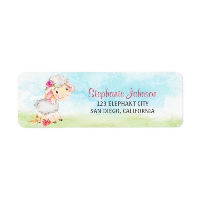 Watercolor Girl Sheep Farm (Front)