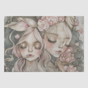 watercolor girl tissue paper