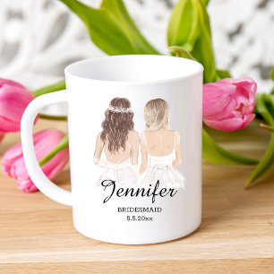 watercolor girls, bridesmaid Personalised Coffee Mug