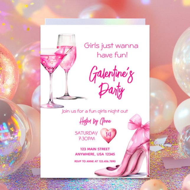 Watercolor Girls Galentines Party Invitation (Creator Uploaded)