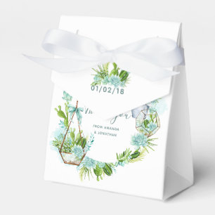 Watercolor Glass Terrarium Succulents Wedding Favour Box